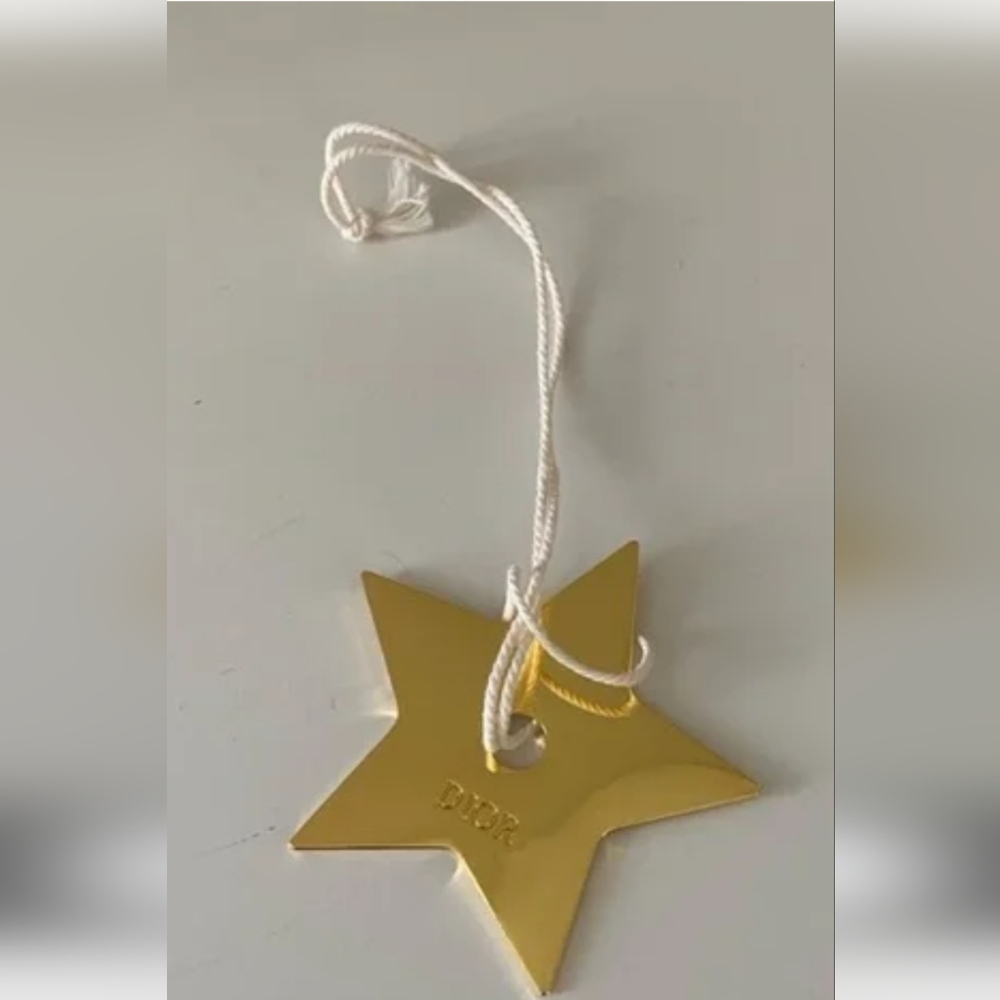Christian Dior novelty Gold (tone) Star Strap Key Chain Charm